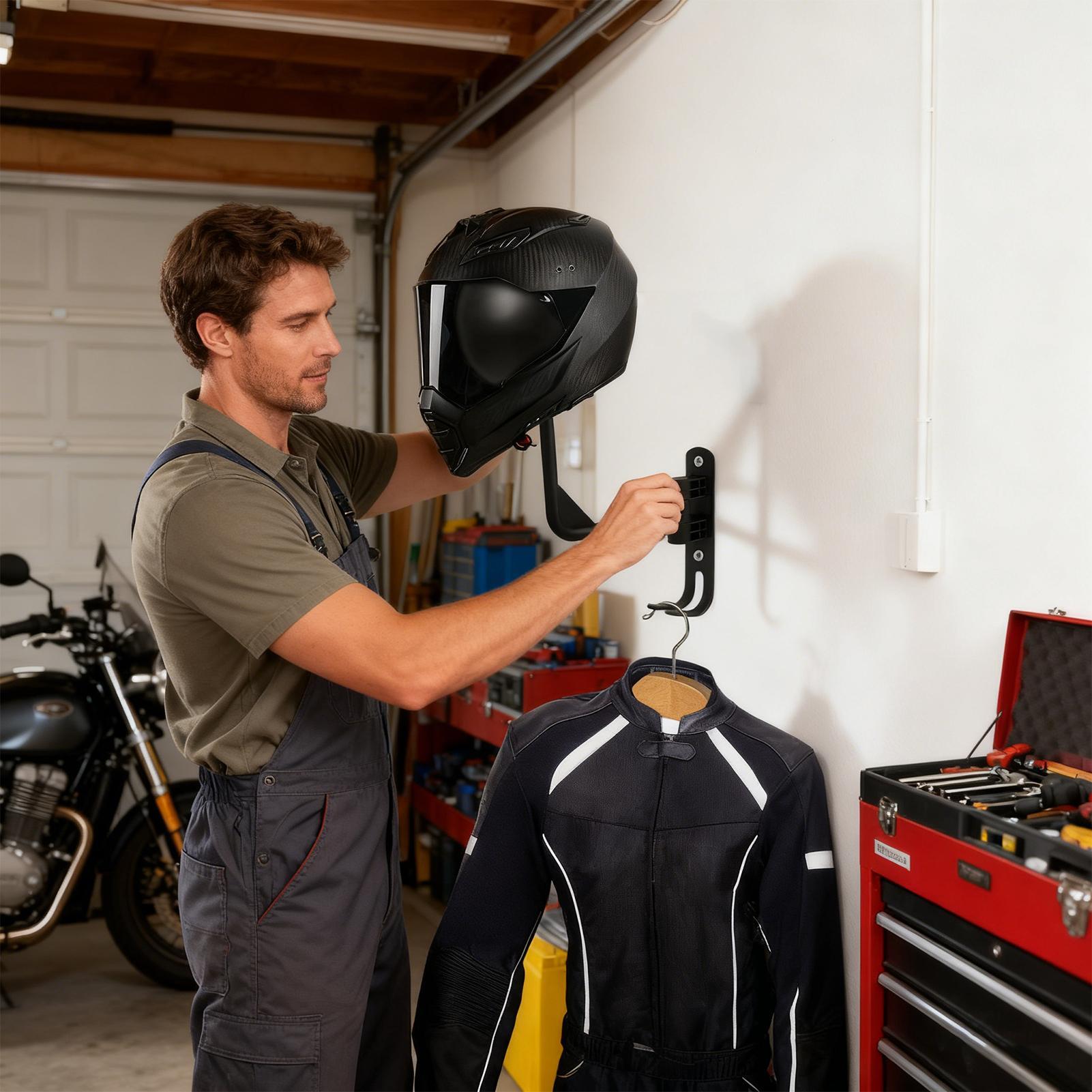 Helmet Organizer Wall Mounted  - Motorcycle Gear Organizer review and price